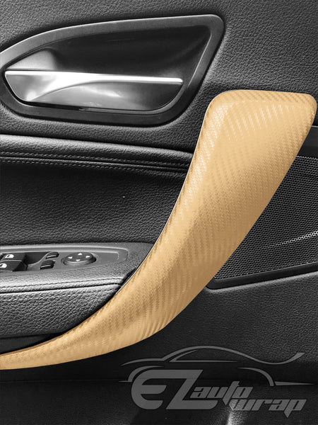 3D Carbon Fiber Textured Gold Matte Vinyl Wrap