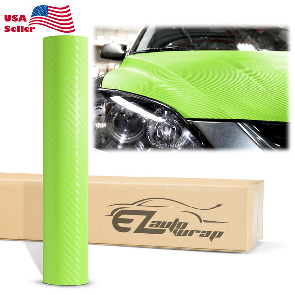 3D Carbon Fiber Textured Green Matte Vinyl Wrap