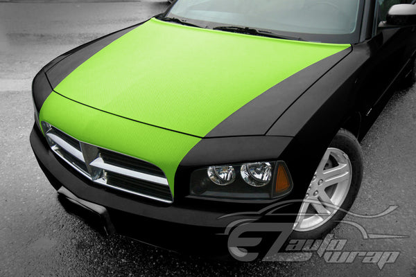 3D Carbon Fiber Textured Green Matte Vinyl Wrap