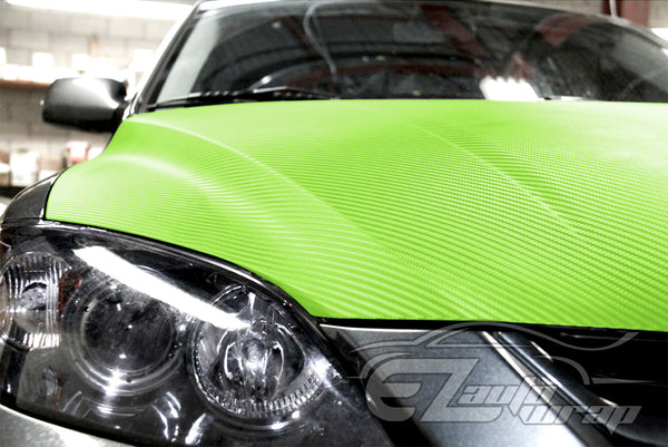 3D Carbon Fiber Textured Green Matte Vinyl Wrap