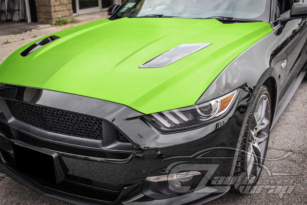 3D Carbon Fiber Textured Green Matte Vinyl Wrap