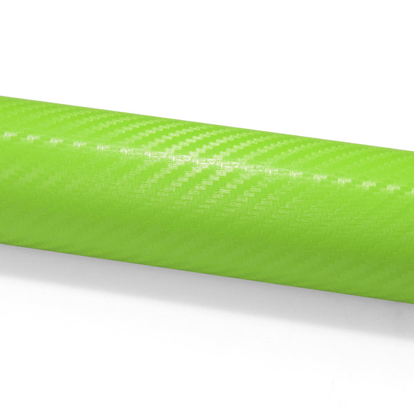 3D Carbon Fiber Textured Green Matte Vinyl Wrap