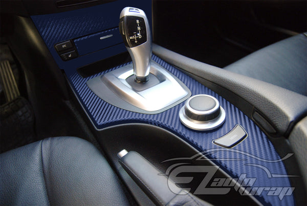 3D Carbon Fiber Textured Navy Blue Matte Vinyl Wrap