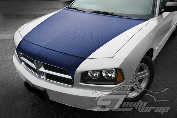 3D Carbon Fiber Textured Navy Blue Matte Vinyl Wrap