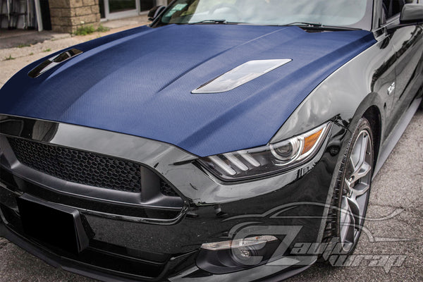 3D Carbon Fiber Textured Navy Blue Matte Vinyl Wrap