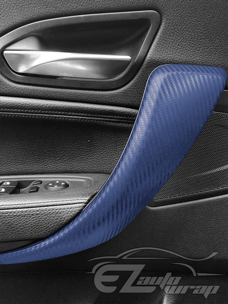 3D Carbon Fiber Textured Navy Blue Matte Vinyl Wrap