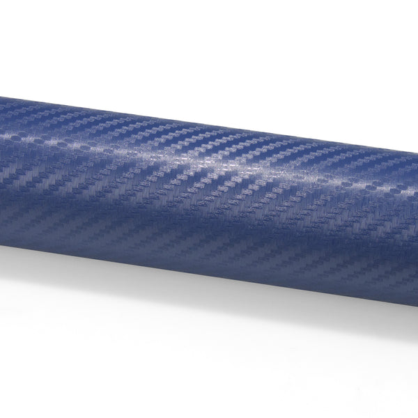 3D Carbon Fiber Textured Navy Blue Matte Vinyl Wrap