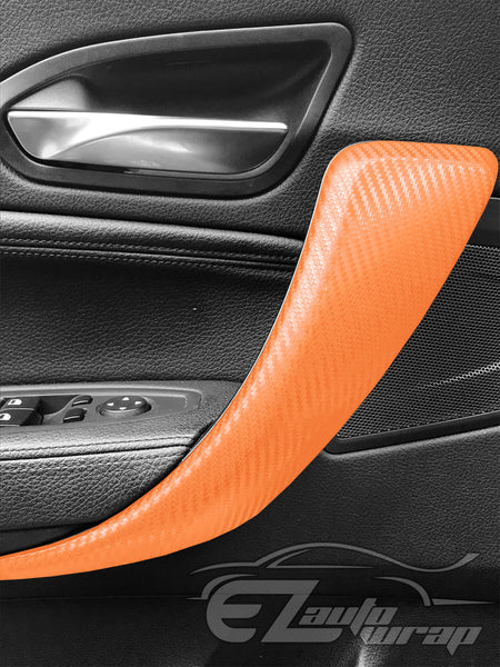3D Carbon Fiber Textured Orange Matte Vinyl Wrap
