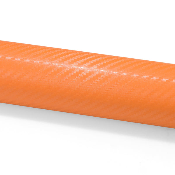 3D Carbon Fiber Textured Orange Matte Vinyl Wrap