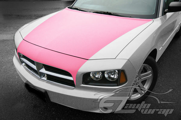 3D Carbon Fiber Textured Pink Matte Vinyl Wrap