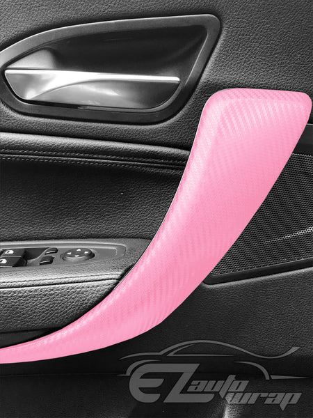 3D Carbon Fiber Textured Pink Matte Vinyl Wrap