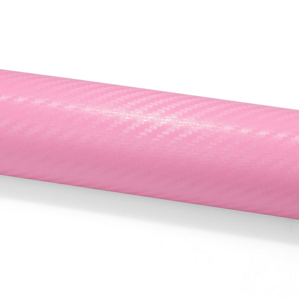 3D Carbon Fiber Textured Pink Matte Vinyl Wrap