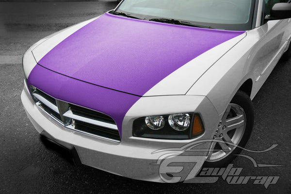 3D Carbon Fiber Textured Purple Matte Vinyl Wrap