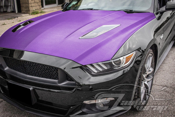 3D Carbon Fiber Textured Purple Matte Vinyl Wrap