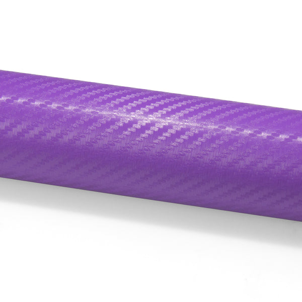 3D Carbon Fiber Textured Purple Matte Vinyl Wrap