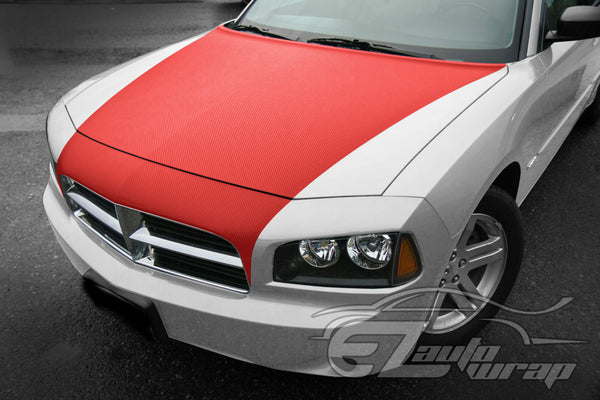 3D Carbon Fiber Textured Red Matte Vinyl Wrap