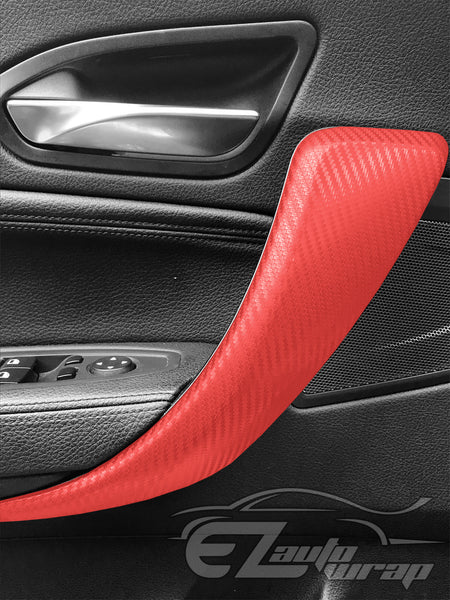 3D Carbon Fiber Textured Red Matte Vinyl Wrap
