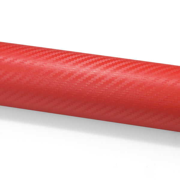 3D Carbon Fiber Textured Red Matte Vinyl Wrap
