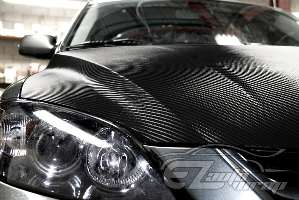 3D Carbon Fiber Textured Shiny Black Matte Vinyl Wrap