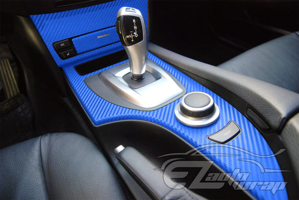 3D Carbon Fiber Textured Sky Blue Matte Vinyl Wrap