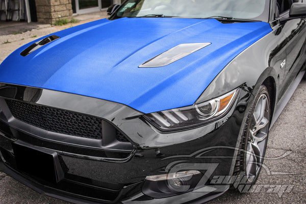 3D Carbon Fiber Textured Sky Blue Matte Vinyl Wrap