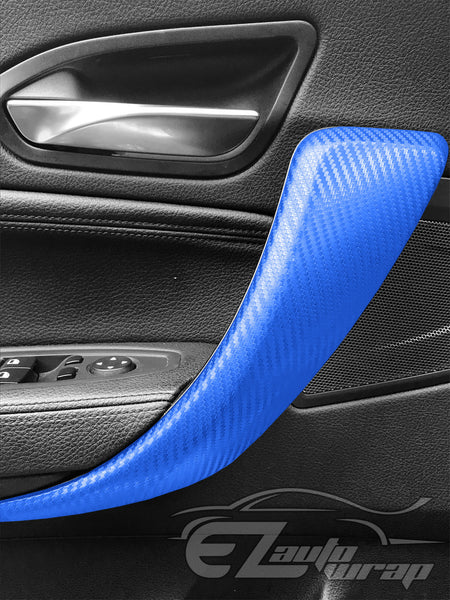 3D Carbon Fiber Textured Sky Blue Matte Vinyl Wrap