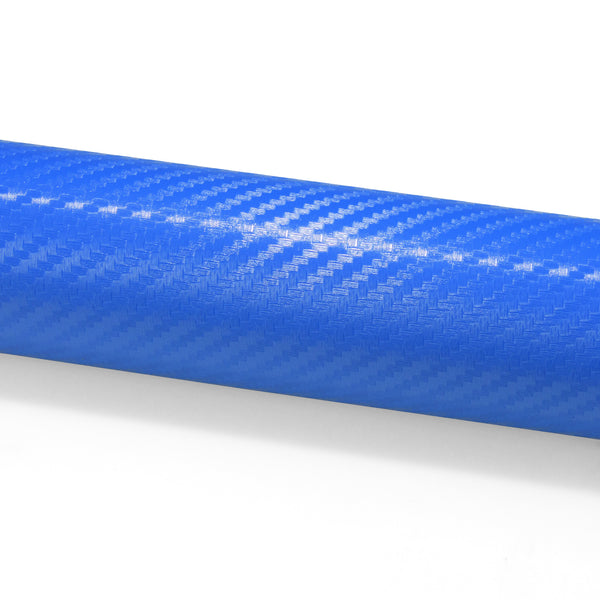 3D Carbon Fiber Textured Sky Blue Matte Vinyl Wrap