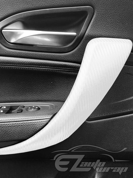 3D Carbon Fiber Textured White Matte Vinyl Wrap