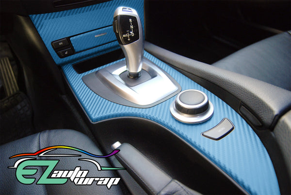 3D Carbon Fiber Textured Light Blue Matte Vinyl Wrap