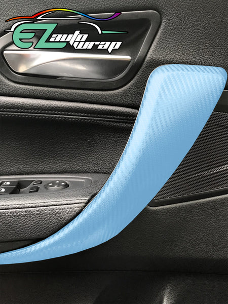 3D Carbon Fiber Textured Light Blue Matte Vinyl Wrap
