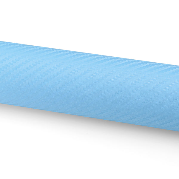 3D Carbon Fiber Textured Light Blue Matte Vinyl Wrap