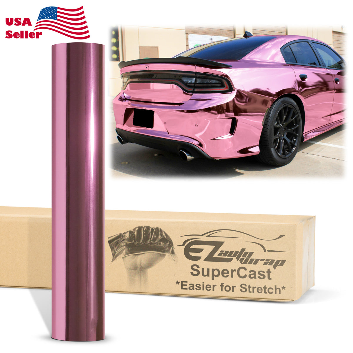 Supercast Pink Easy Stretch Chrome Vinyl Wrap – EzAuto Wrap