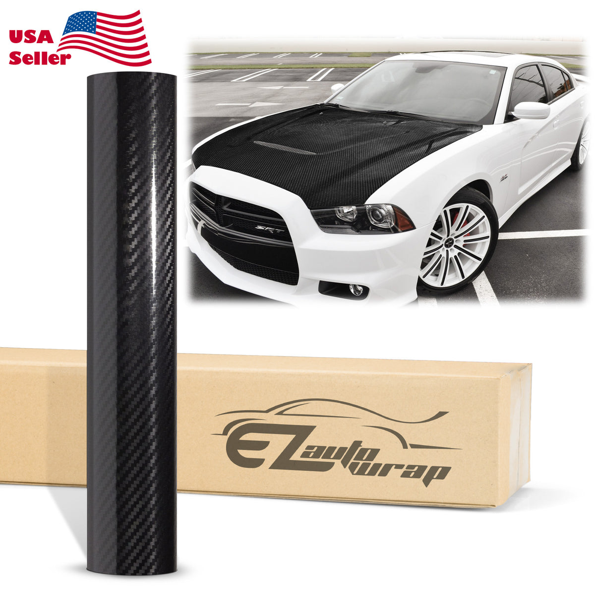 5D Carbon Fiber Low Tack Black High Gloss Vinyl Wrap – EzAuto Wrap