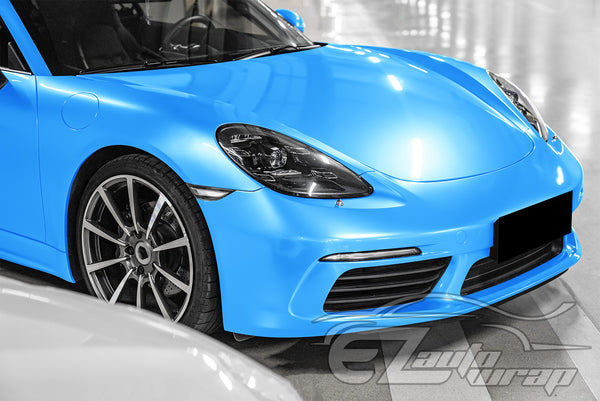 Super Gloss Metallic Sky Blue Vinyl Wrap