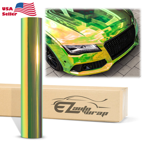 Neo Holographic Yellow Green Vinyl Wrap