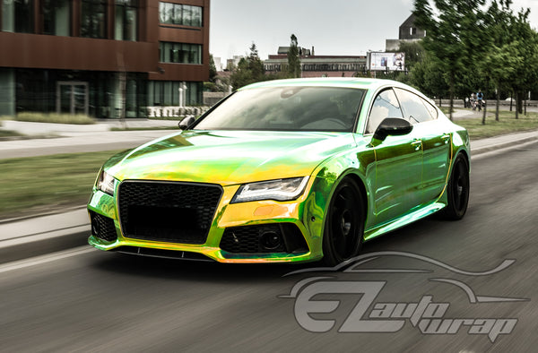 Neo Holographic Yellow Green Vinyl Wrap