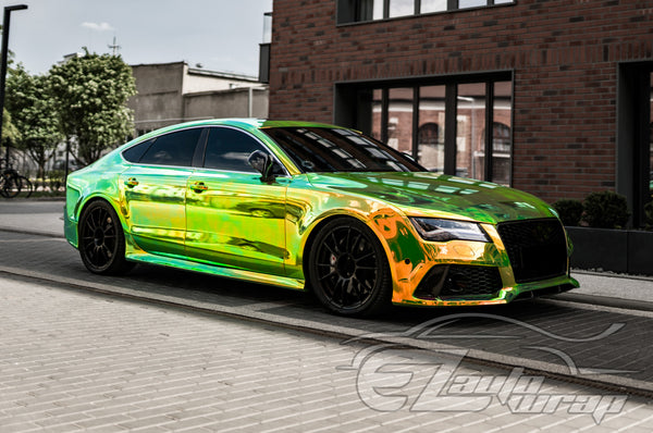 Neo Holographic Yellow Green Vinyl Wrap
