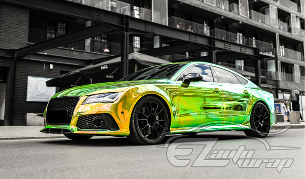 Neo Holographic Yellow Green Vinyl Wrap