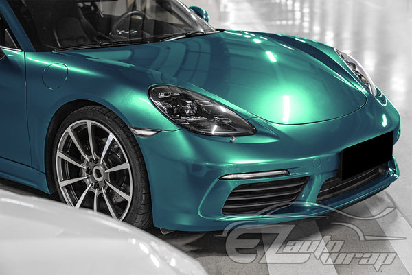 Super Gloss Metallic Peacock Green Vinyl Wrap