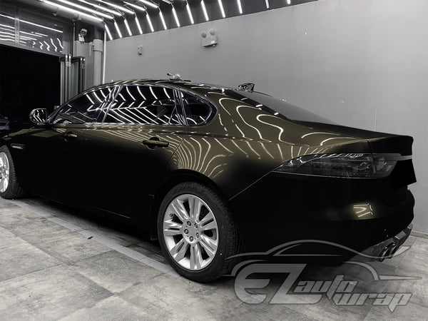 Super Gloss Metallic Black Gold Vinyl Wrap