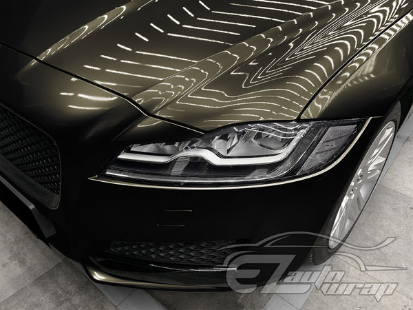 Super Gloss Metallic Black Gold Vinyl Wrap