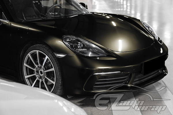 Super Gloss Metallic Black Gold Vinyl Wrap