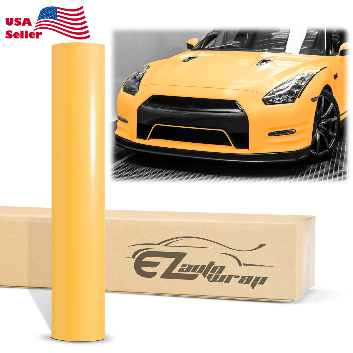 Satin Sunflower Yellow Matte Flat Vinyl Wrap – EzAuto Wrap
