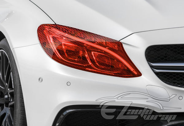 Tint Hex Holographic Flame Red Taillight Headlight Tint Film