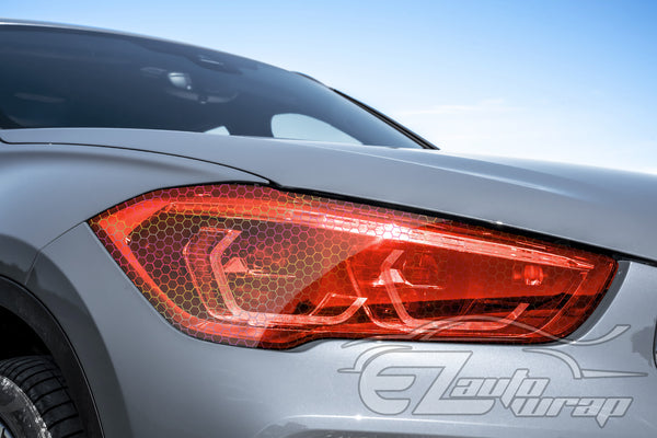 Tint Hex Holographic Flame Red Taillight Headlight Tint Film