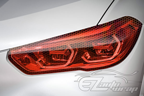 Tint Hex Holographic Flame Red Taillight Headlight Tint Film