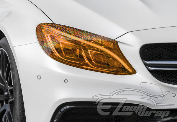 Tint Hex Holographic Orange Taillight Headlight Tint Film