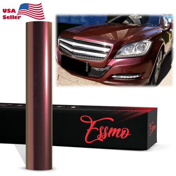 PET Super Gloss Metallic Burgundy Vinyl Wrap