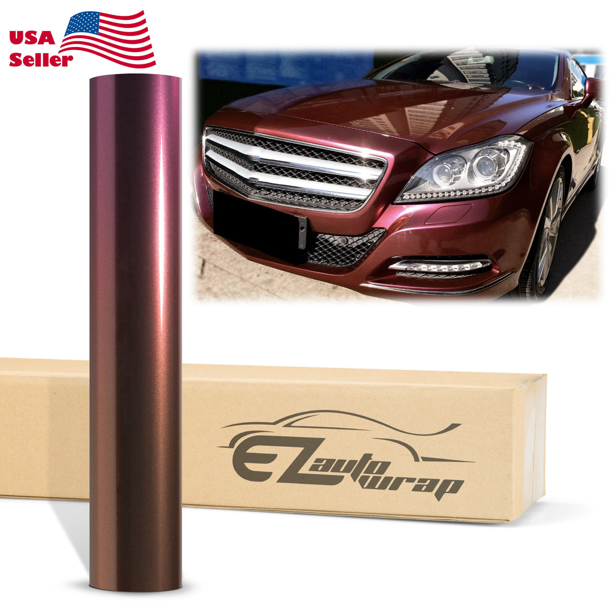 Super Gloss Metallic Burgundy Vinyl Wrap – EzAuto Wrap
