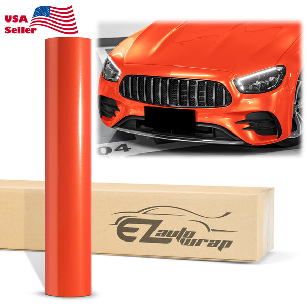 Super Gloss Metallic Orange Vinyl Wrap